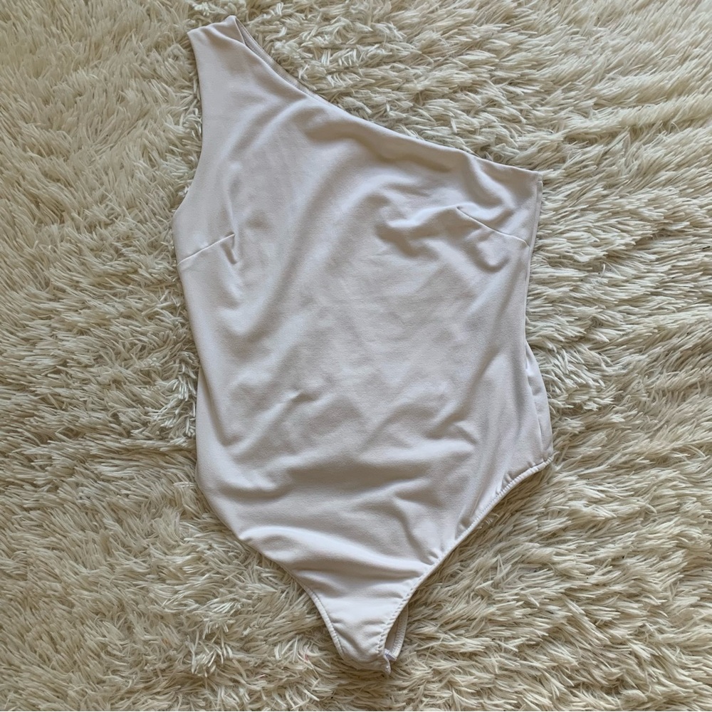 Free People Intimately One Shoulder White Bodysuit